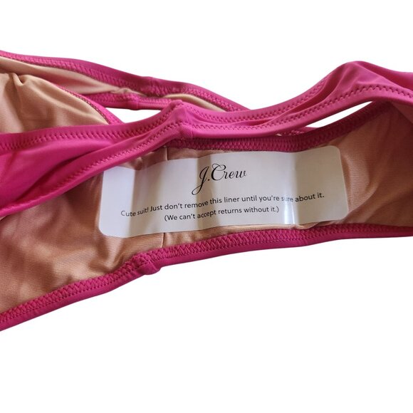 J.Crew Heritage 1989 High Leg Bikini Bottom Pink Size S Recycled Nylon Blend Swi - Picture 4 of 4
